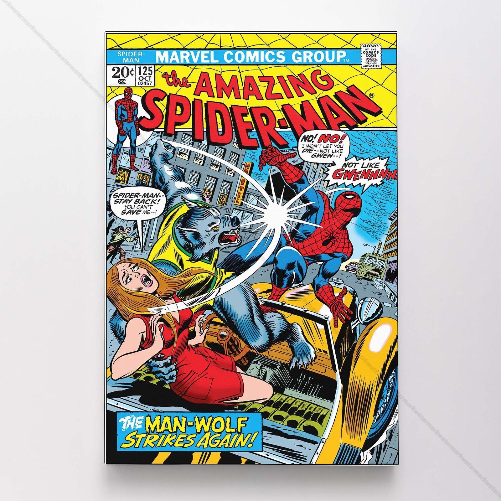 The Amazing Spider-Man #125 Poster Canvas Spiderman Marvel Comic Book Print
