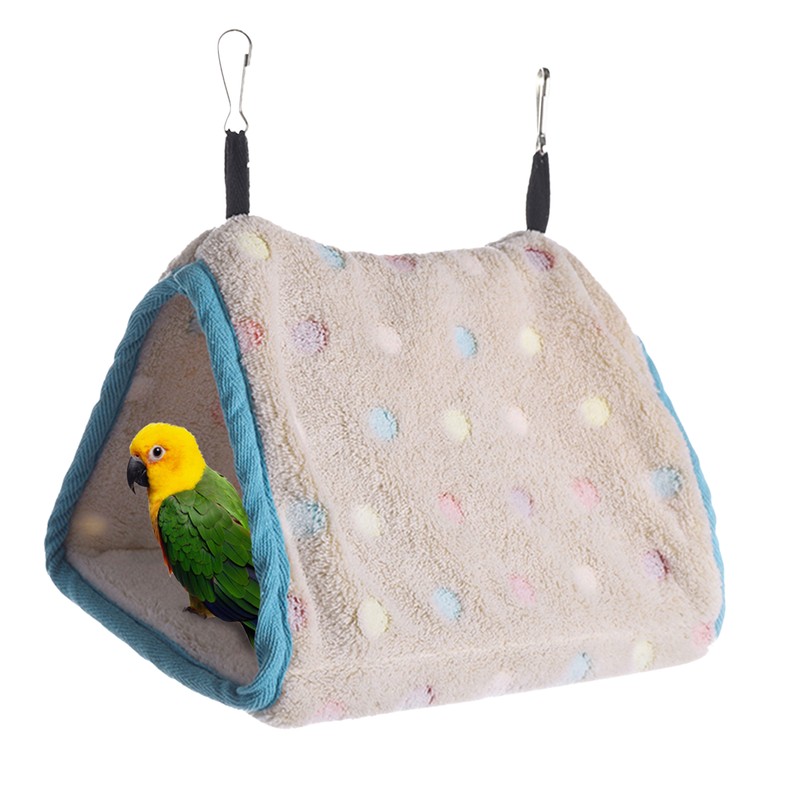 Winter Warm Bird Plush Nest House Parrot Hanging Hammock Shed Hut Finch Cage