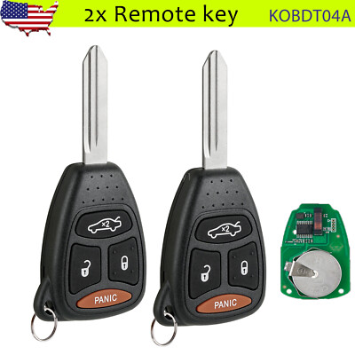 2 For 2005 2006 2007 Jeep Grand Cherokee Commander Chrysler 300 Remote Key Fob