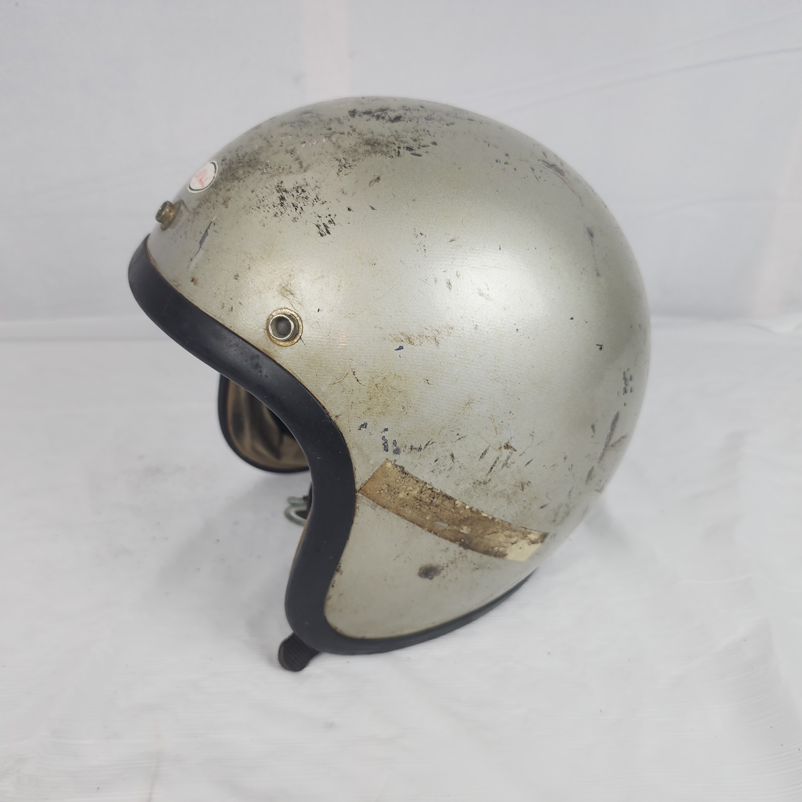 BELL SUPER MAGNUM Ｍ VINTAGE 1970 BELL SUPER MAGNUM MOTORCYCLE HELMET SILVER FULL