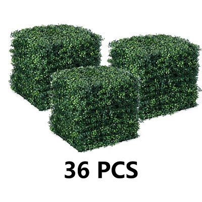 36PCS Artificial Boxwood Mat Wall Hedge Decor Privacy Fence Panels Grass 20''x20''