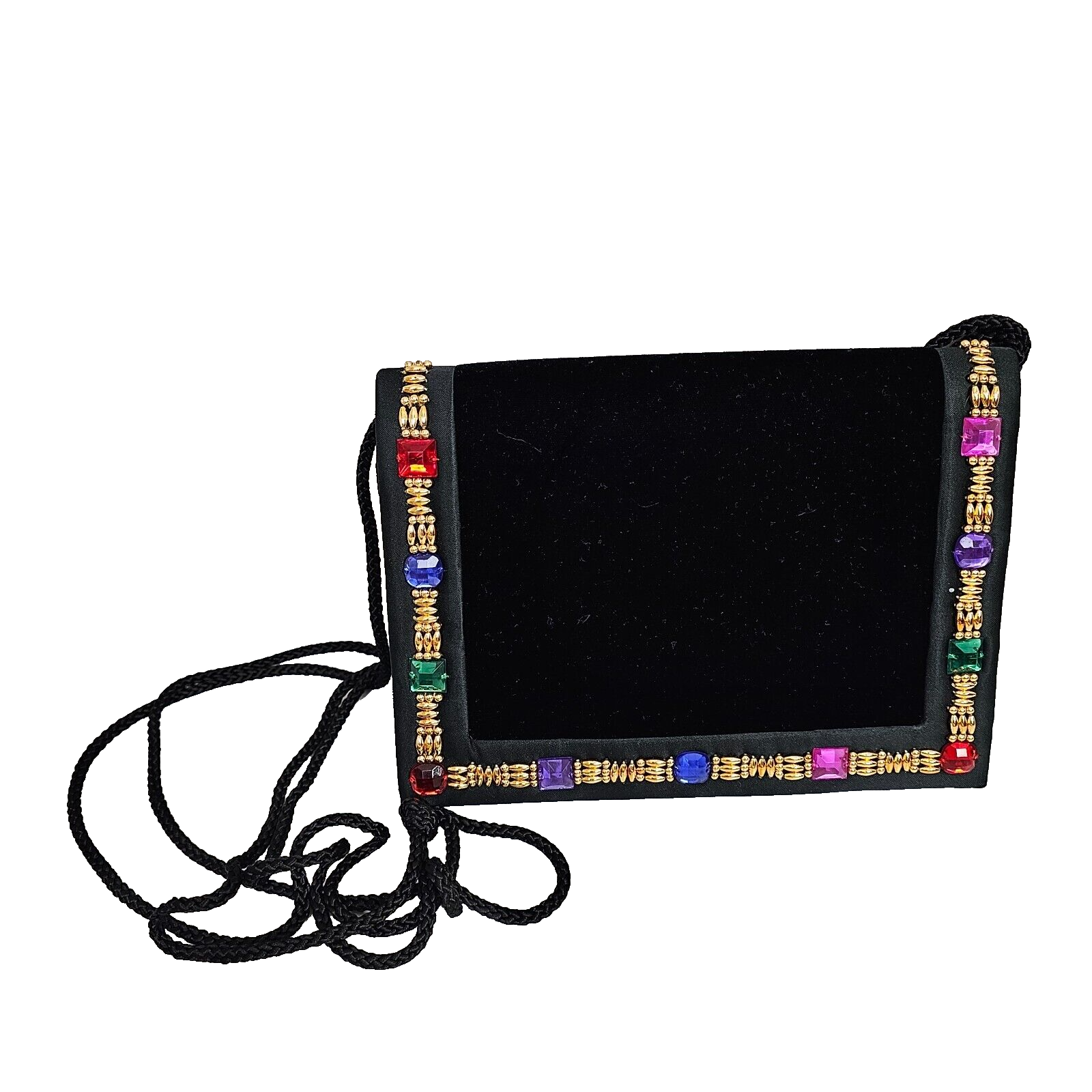 Vintage 90s Carolyne Barton Black Velvet Evening Bag