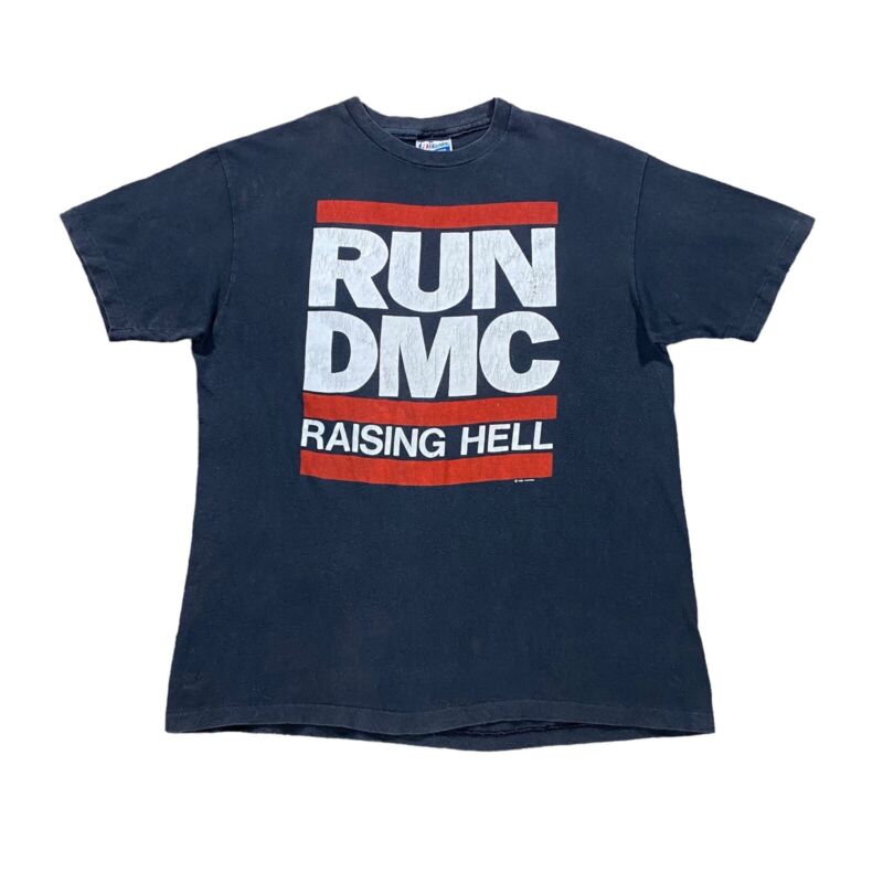 Vintage 1986 Run DMC Raising Hell Tour T-Shirt Single Stitch Size Large Def Jam