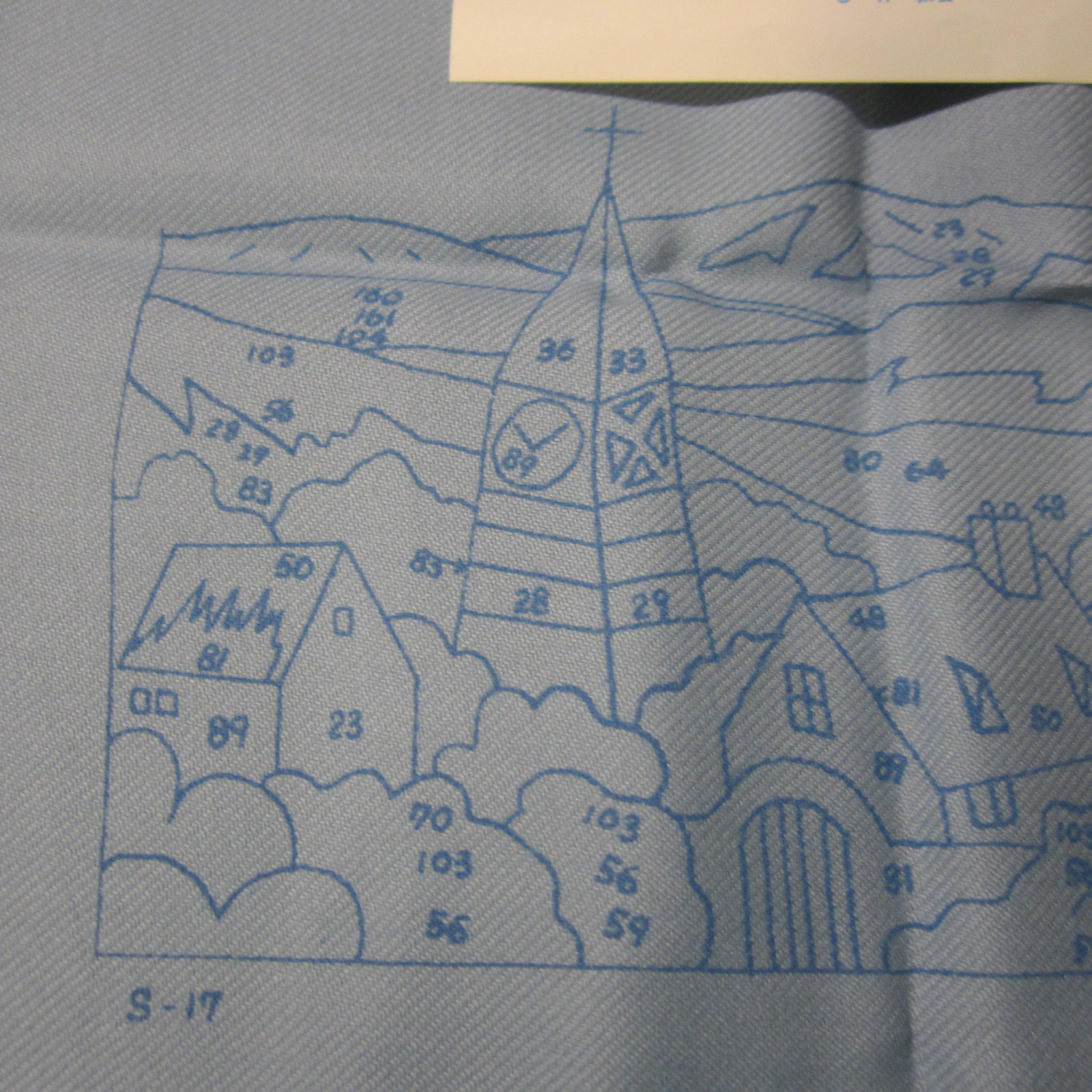 Vintage Japanese Bunka Embroidery Kit, Church in Mountains