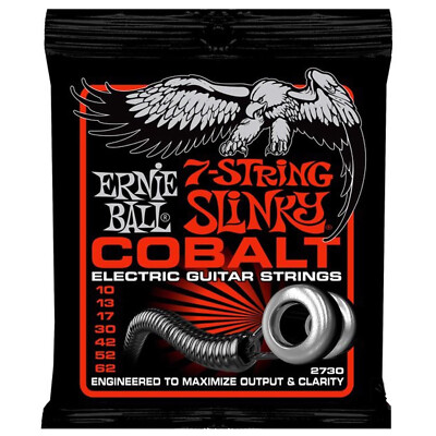 3 PACK! Ernie Ball 2730 Cobalt 7-String Slinky Top Electric Guitar Strings 10-62