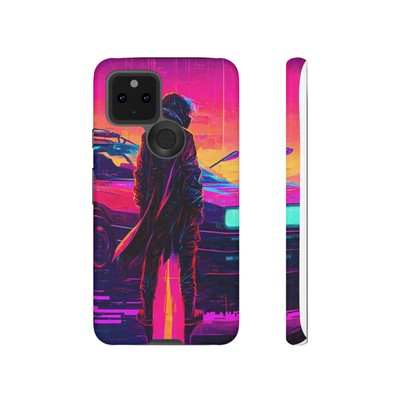 Tough Case Cyberpunk Agent Ready to Hack the Matrix, Vibrant Oil Painting