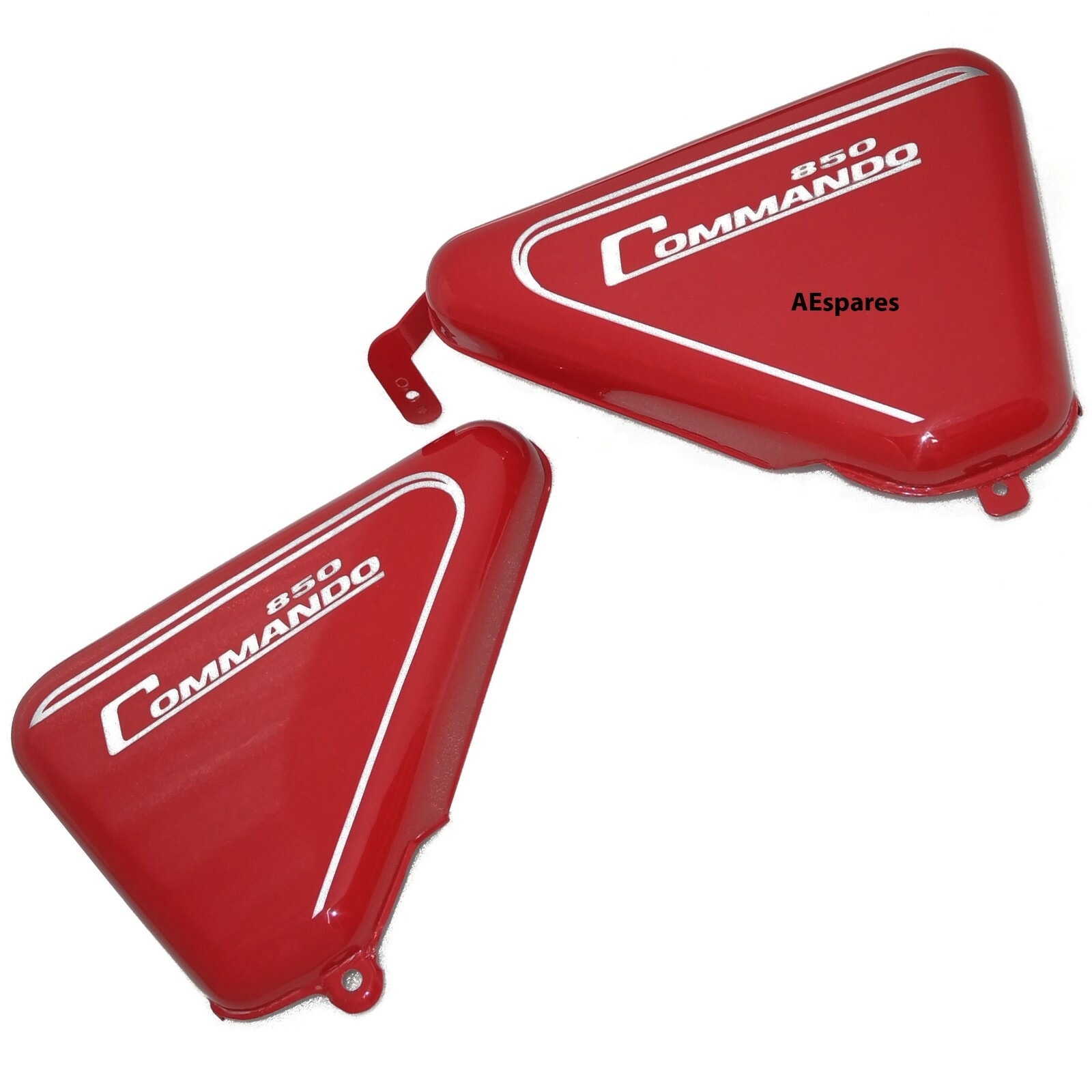For Norton Commando 850 Tool Box Oil Tank Side Panel Steel Cherry Red Paint 