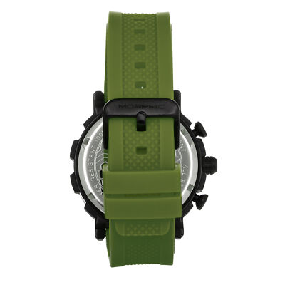 Pre-owned Morphic M93 Series Chronograph Strap Watch W/date - Green