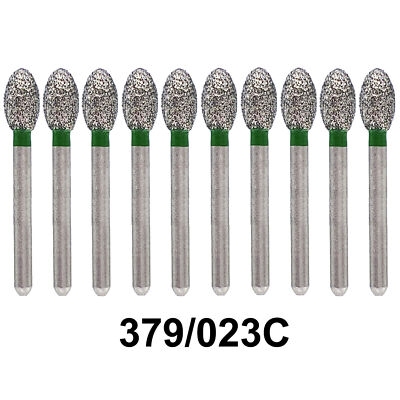 Dental Diamond Burs FG Egg Football 379/023C Coarse Grit High Speed 10 Pcs