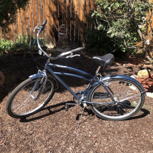 Schwinn Costin 7-Spd Twist Shift 29” Tire Beach Cruiser Bicycle Blue Art Deco