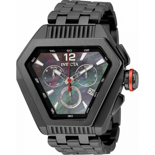 Pre-owned Invicta Men's Watch Speedway Chrono Black Mother Of Pearl Dial Bracelet 35311