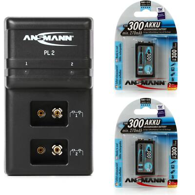 Ansmann Powerline 2 + Two 9V Rechargeable Batteries