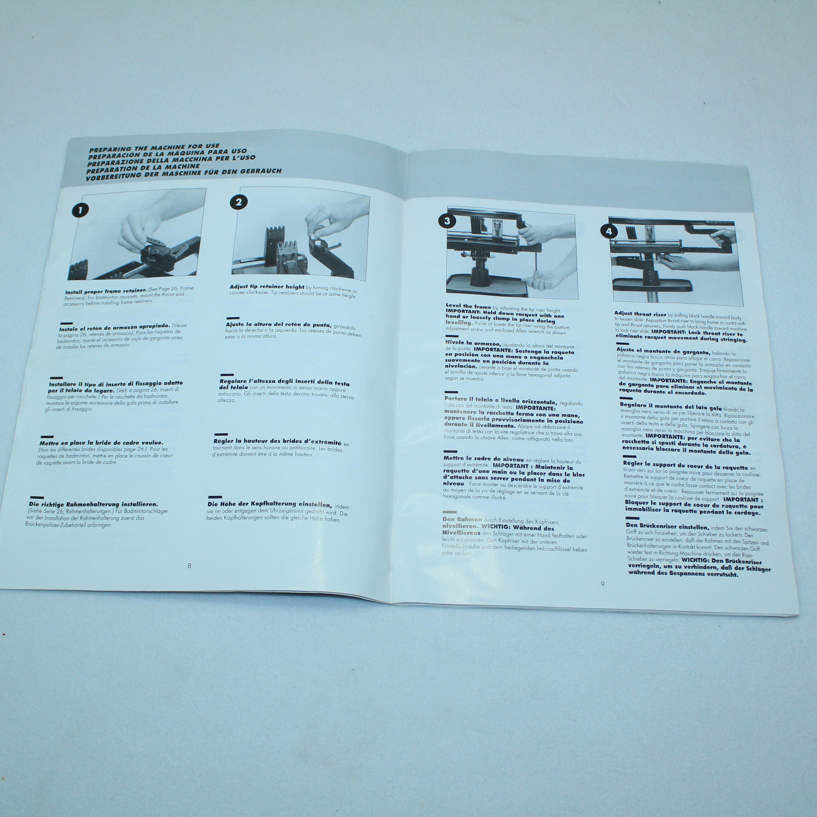 GORGEOUS Ektelon Prince Neos 1000 Tennis Part - OWNER'S MANUAL