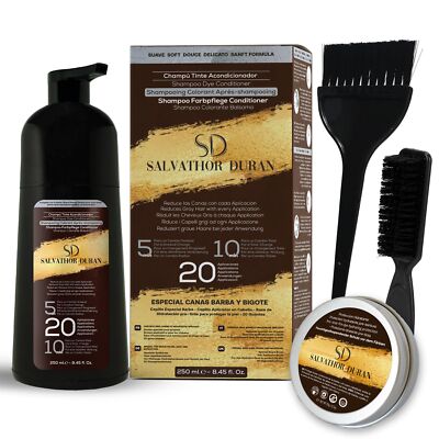 Salvathor Duran Haarfarbe mit Hautschutzcreme - 20 Anwendungen 250 ml - Bartf...