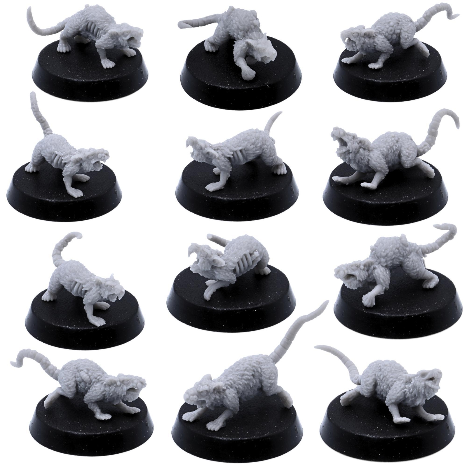 Giant Pox Rats Fantasy Ratmen for Tabletop Games Rat Vermin Swarm Bundle
