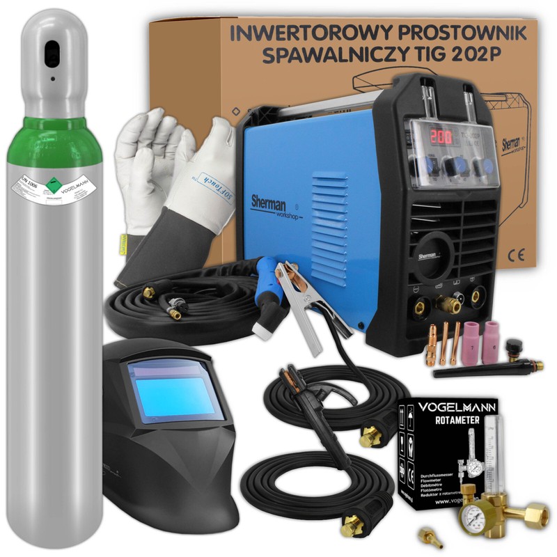 Sherman Tig Dc 202p Poste Ã  Souder Pulse Tig Hf & Mma Arc 200a Igbt - Jeu NÂ°2