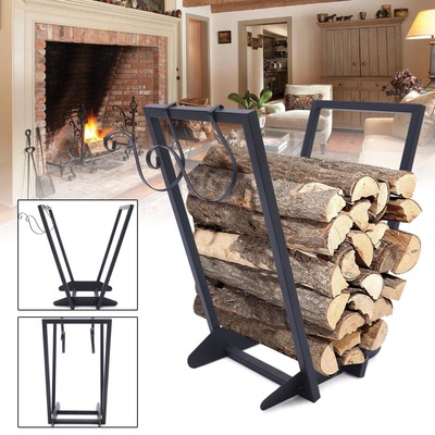 22In Firewood Rack w/ Hooks Storage V-type Iron Rack Waterproof Fireplace  Grate | eBay