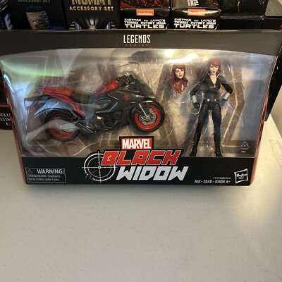MARVEL LEGENDS SERIES EXCLUSIVE BLACK WIDOW WITH MOTORCYCLE ACTION FIGURE HASBRO
