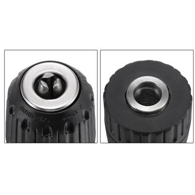 Keyless Drill Chuck 2-13mm with Hex Shank Adapter 1/2" Socket Square Converter
