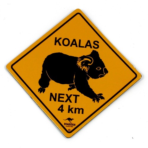 Australian Made Road Sign Souvenir Koala Vinyl Fridge Magnet Roadsign