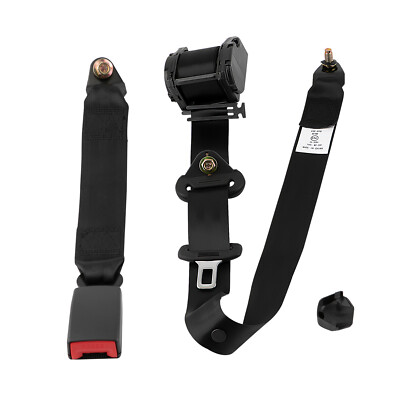 Retractable 3 Point Safety Seat Belt Straps Car Auto Vehicle Adjustable Belt Kit