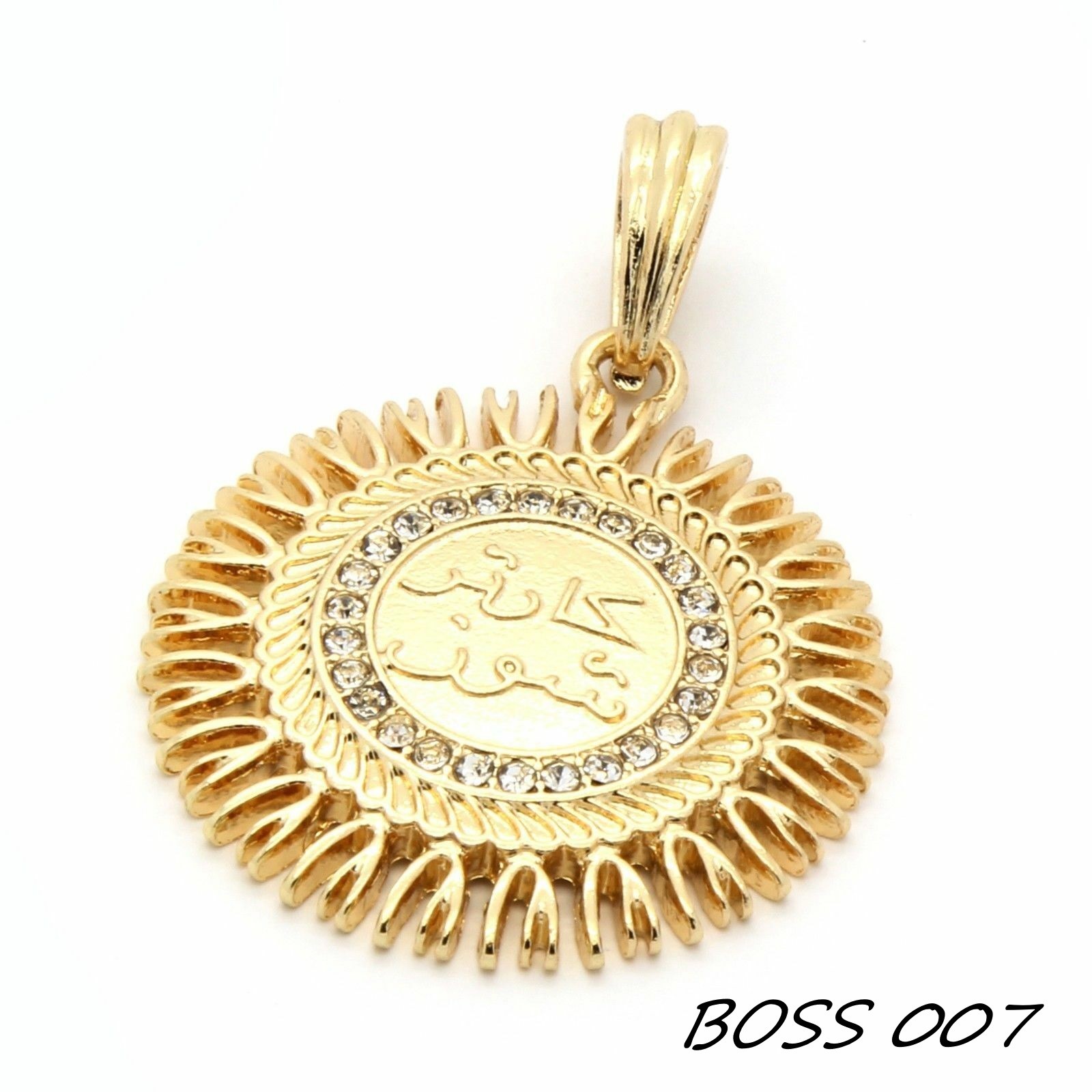 BREND 14k Gold Plated Fishion Iced Egyptian Sun Pendant Hip-Hop 30