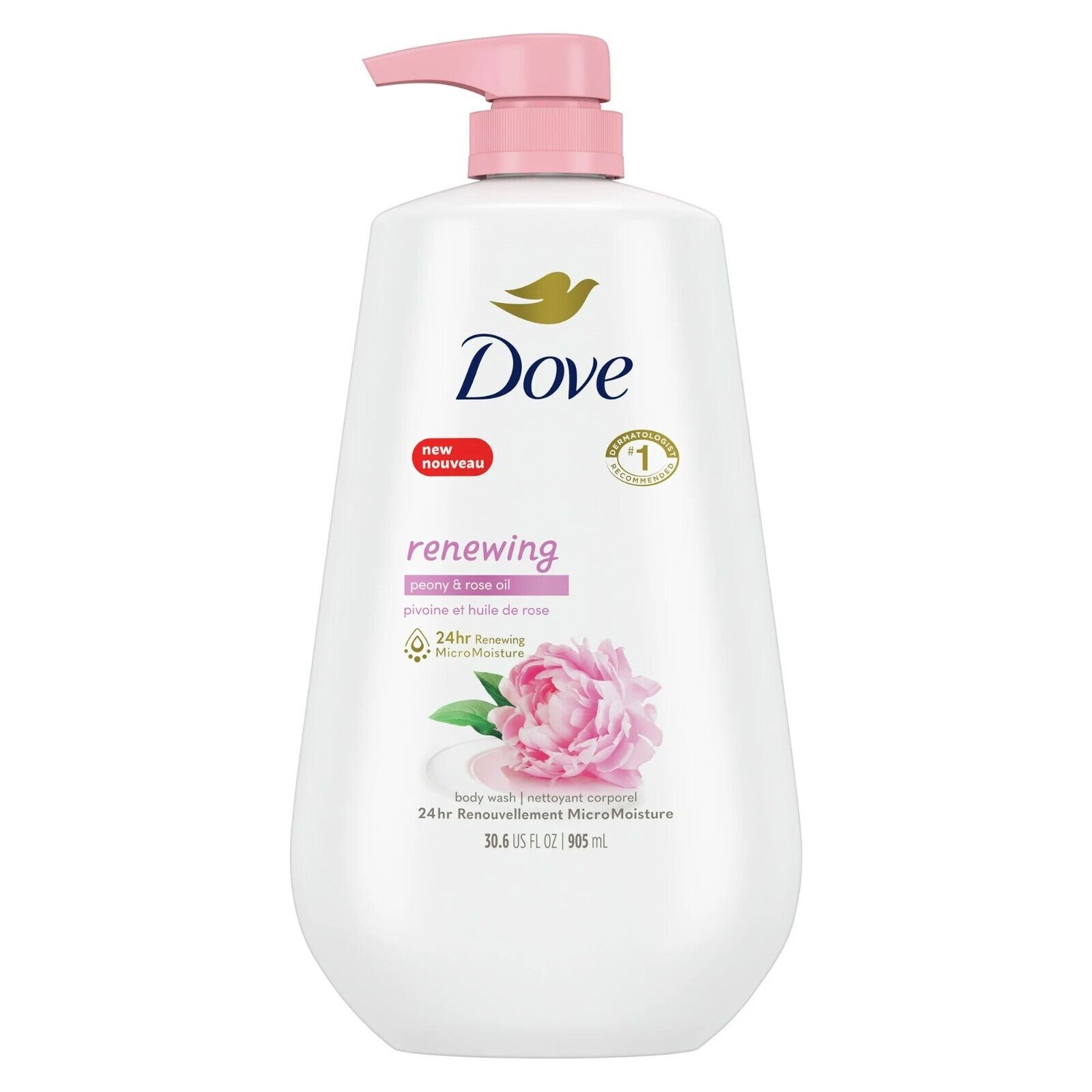 With Pump Peony & Rose Oil, 30.6 Oz, Smooth Skin