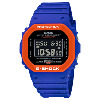 Blue and orange g shock watch hotsell