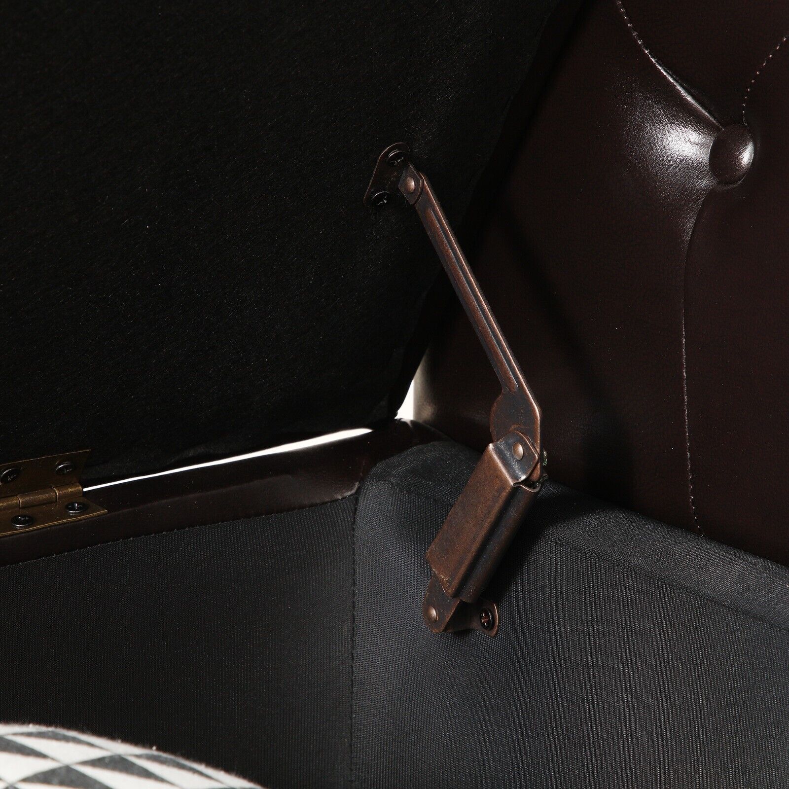 Modern Faux Leather Upholstered End of Bed Bench Storage Ottoman with Rolled Arm