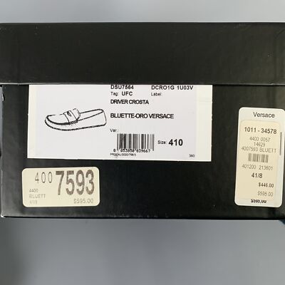 VERSACE Size 8 -Bluette Oro- Purple Textured Suede Drivers