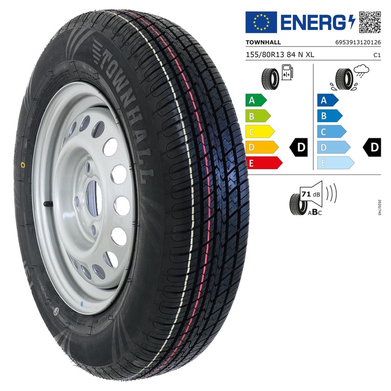 Komplettrad AnhÃ¤Nger 155/80r13 84n M+S Reifen Felge 4x100 4jx13 Et30