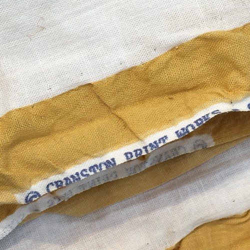 Vtg Cranston Schwartz Liebman Cotton Stripe Pucker RWB & Gold 10 YARDS!