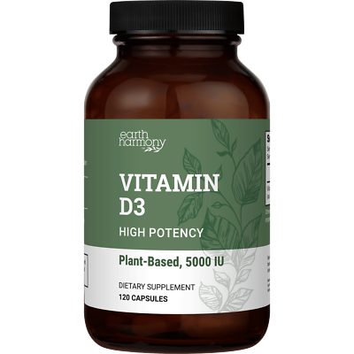 Vegan Vitamin D3 5000 IU Capsules - 120 Capsules (4-Month Supply)