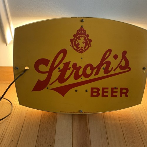 STROH LIGHT BEER★ナイトライトサイン看板★ビンテージUSA照明 Stroh's BEER ビンテージ ネオンデザイン ライトサイン ｜ glow