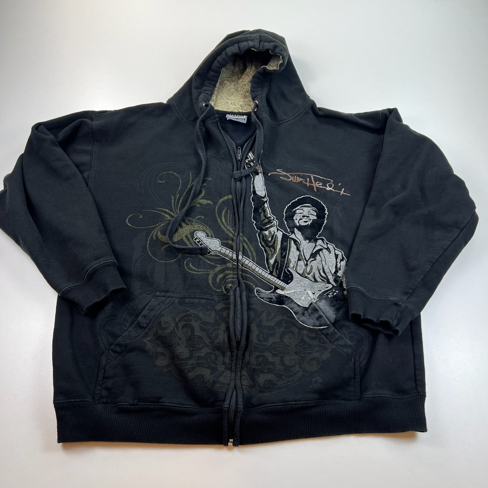 GRIZZLY X JIMI HENDRIX HOODIE Mサイズ ODM Jimi Hendrix Hooded Sweatshirt Adult Large Black Full