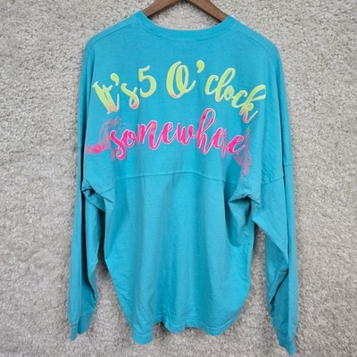 Spirit Jersey Margaritaville Women Medium Blue It's 5 O'clock Somewhere Graphic