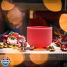 TOPFUND 432Hz Red C Note Crystal Singing Bowl Root Chakra 8 inch with Heavy Duty Carrying Case and Suede Mallet