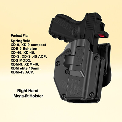 IPSC Holster Fits Springfield XD Sub Compact XD Full Size XDS Mod 2 XD-S 45 XD40