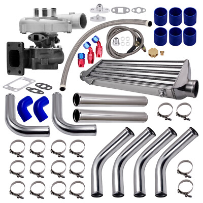 T3 / T4 0.57 A/R Universal Turbo Oil Feed Return Line+intercooler + Piping Kits