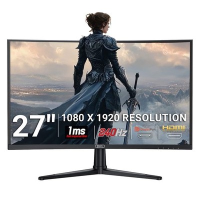 piXL PX27CC301B 27 Inch 240Hz HDR 10+ Full HD Curved Gaming Monitor with 1920 x