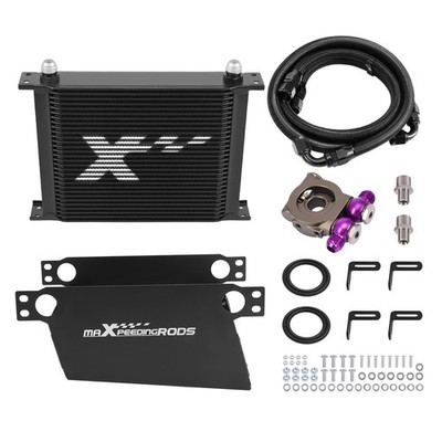 Oil Cooler Kit Universal 30 Row 10AN Transmission Aluminum Thermostatic Adapter