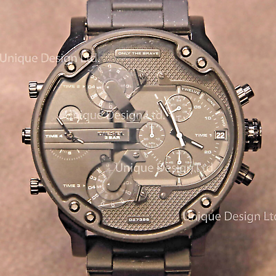 US NEW Diesel DZ7396 Men s MR DADDY 2.0 Black Stainless Steel Strap Watch GIFT