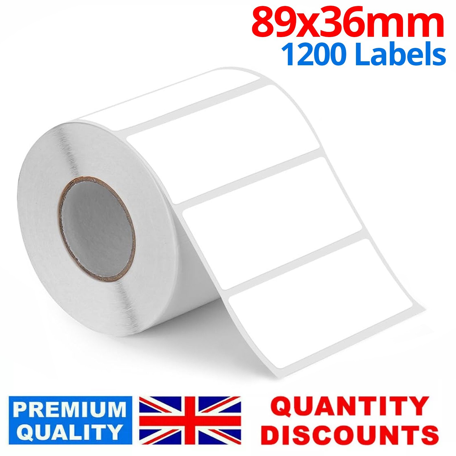 1200 White Address Labels 89mm x 36mm Self Adhesive Blank Stickers Plain Label