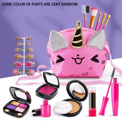Pretend Makeup Kit For Girls,With Unicorn Bag