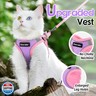 Dooradar Cat Harness and Leash Set, Escape Proof Lightweight Kitten Harness, Soft Breathable Reflective Vest for Outdoor Walking Traveling, Adjustable for Large Cats, Purple and Pink, L