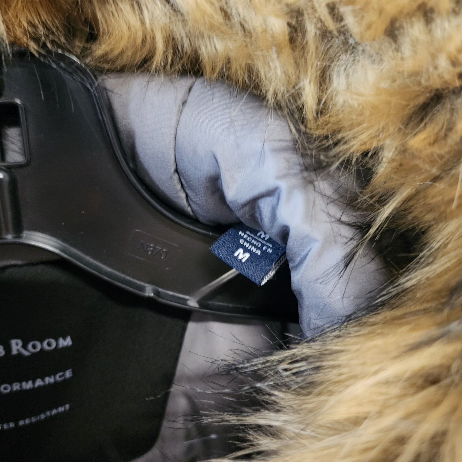 Club Room Parka with a Faux Fur-Hood Jacket Men's M Black Long Sleeve Zip/Snap - Picture 11 of 17