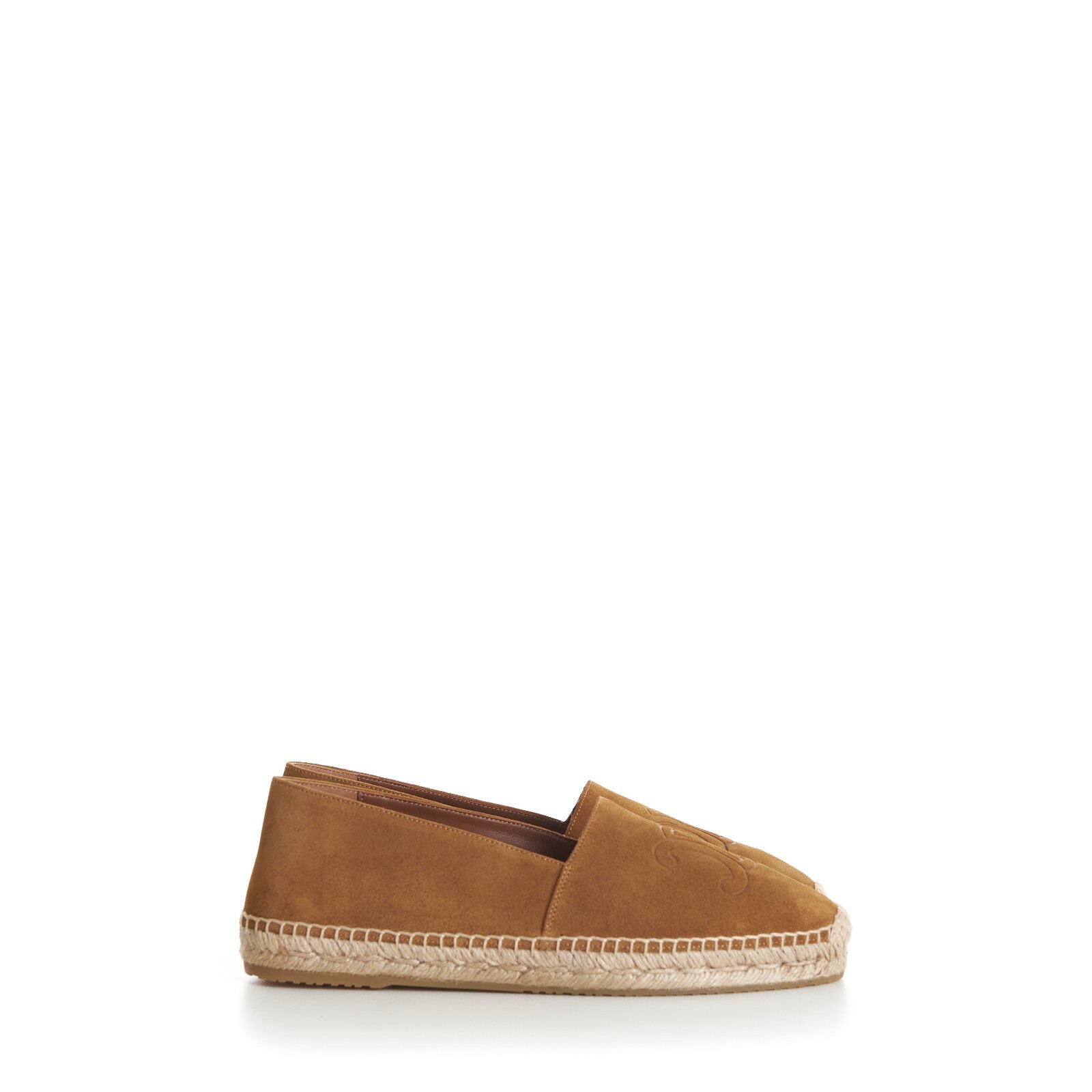 Pre-owned Celine 730$ Men's Espadrilles - Havana Brown Suede, Triomphe Monogram
