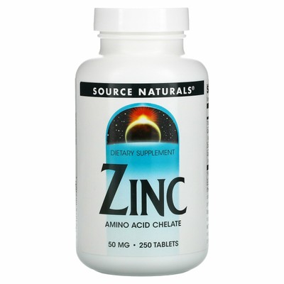 Source Naturals Zinc 50 мг 250 таблеток Без молочных продуктов, без яиц, без ароматизаторов, нет