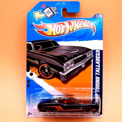2012 Hot Wheels #111 '69 Ford Torino Talladega Black  1/10 Muscle Mania Ford '12