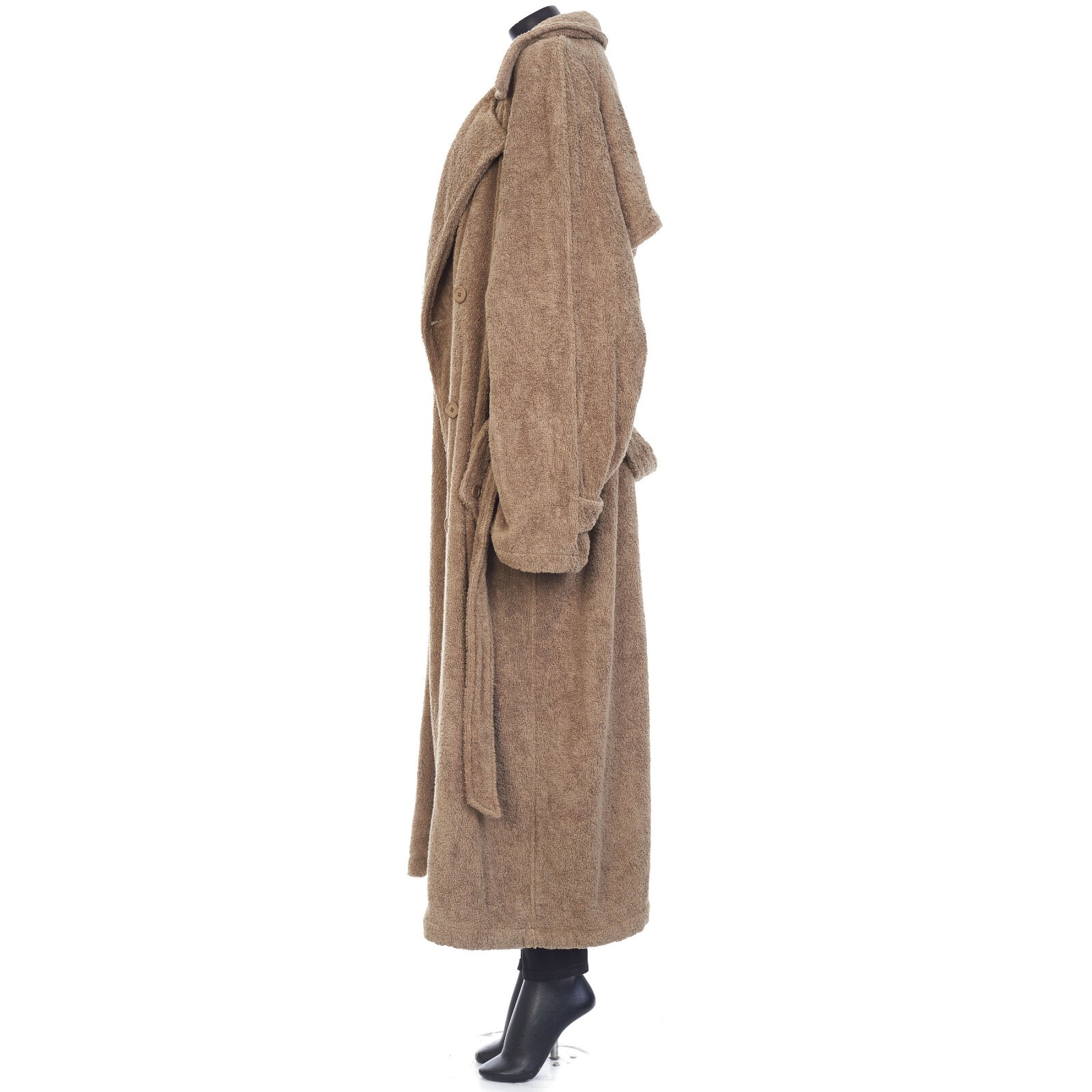 Pre-owned Balenciaga 2790$ Double-breasted Towel Trench Coat In Neutral Beige